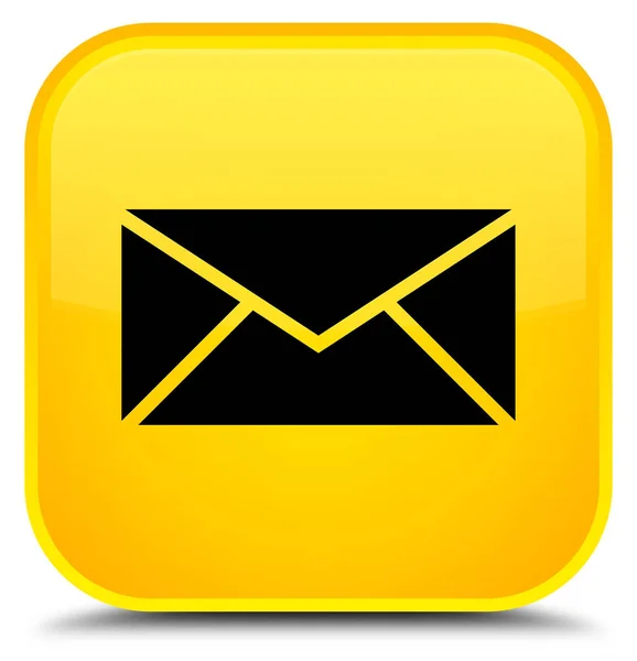 Ícone de e-mail botão quadrado amarelo especial — Fotografia de Stock