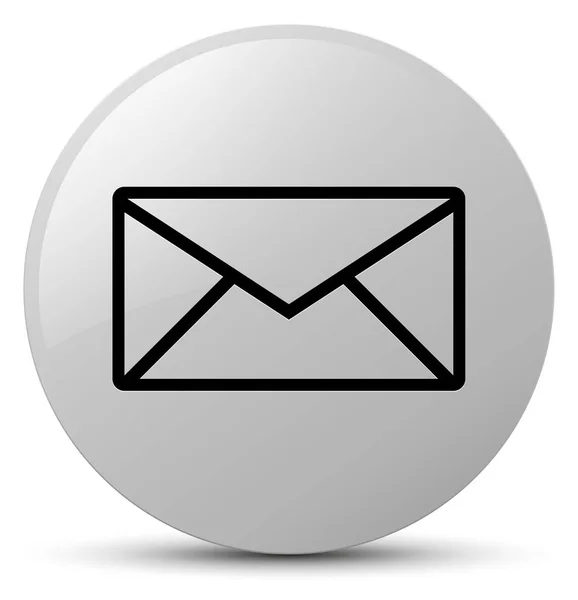 E-posta simgesi Beyaz yuvarlak düğmesi — Stok fotoğraf