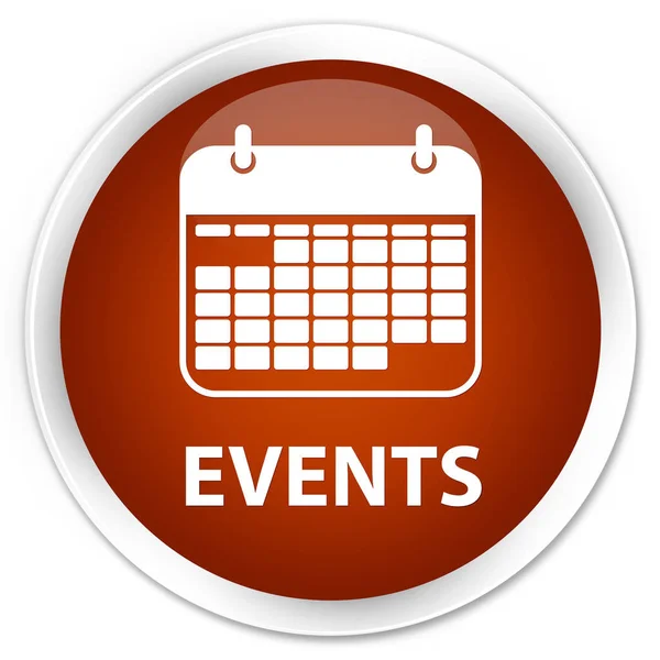 Events (calendar icon) premium brown round button — Stock Photo, Image