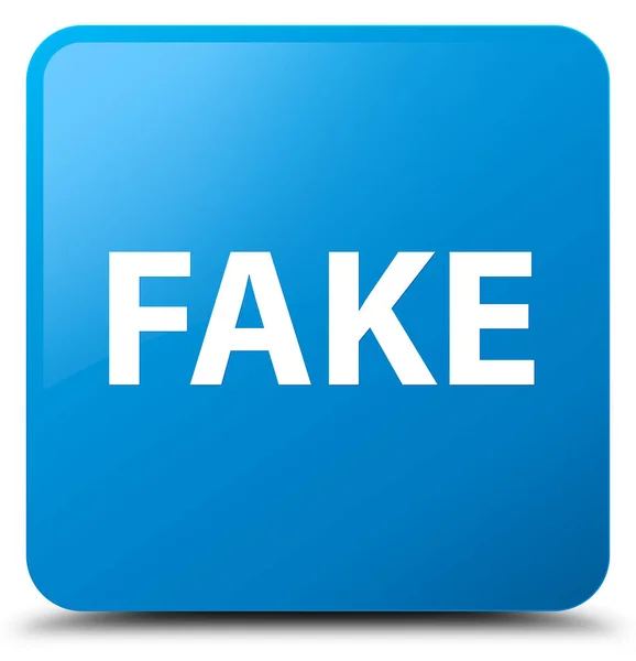 Botón cuadrado azul cian falso —  Fotos de Stock