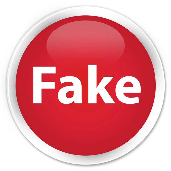 Botão redondo vermelho prémio falso — Fotografia de Stock