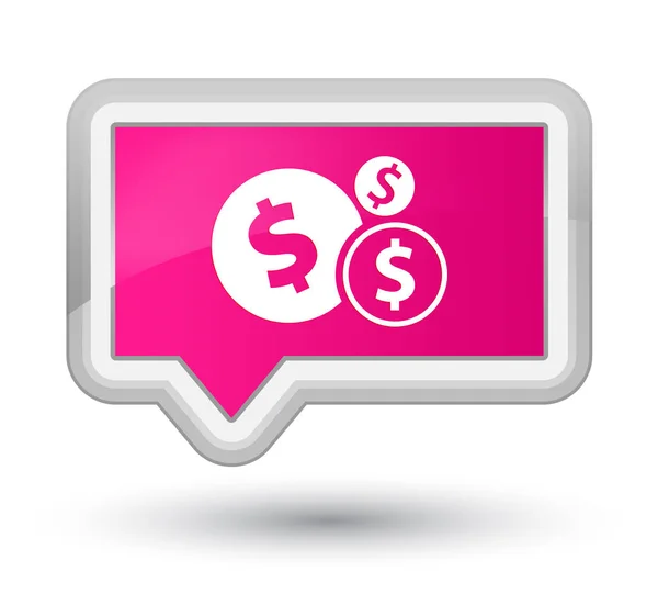 Finanze dollaro segno icona prime rosa banner pulsante — Foto Stock
