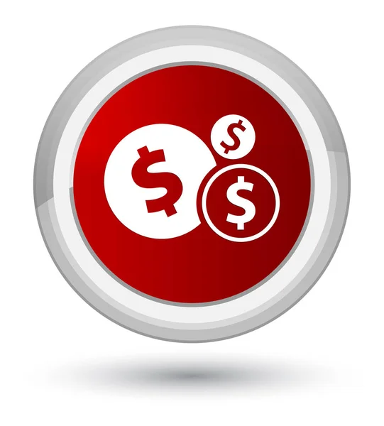 Financiën dollarteken prime rode ronde knoop van het pictogram — Stockfoto