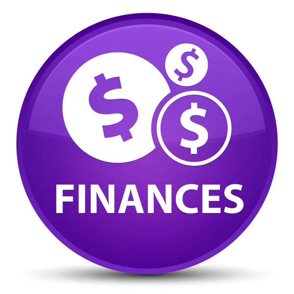 Finance (znak dolaru) zvláštní fialové kulaté tlačítko — Stock fotografie