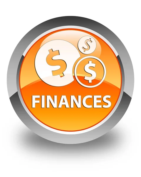 Οικονομικά (σύμβολο δολαρίου) γυαλιστερό στρογγυλό πορτοκαλί κουμπί — Φωτογραφία Αρχείου