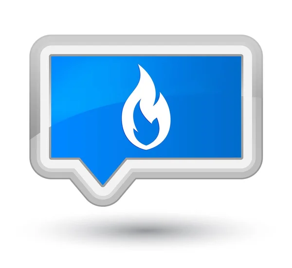 Požární tlačítko Hlavní azurová modrá nápis plamen — Stock fotografie