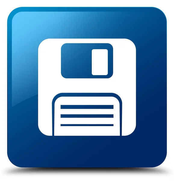 플로피 디스크 아이콘이 파란색 사각형 버튼 — 스톡 사진