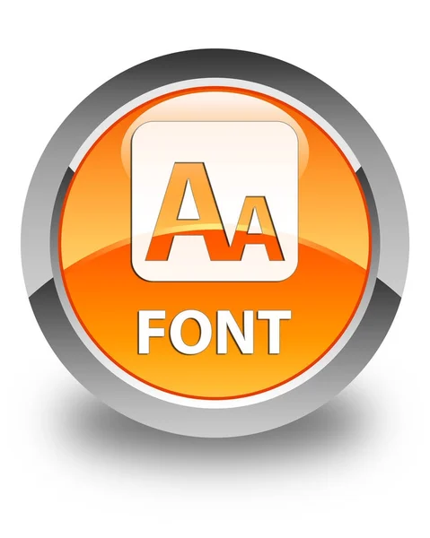 글꼴 광택 오렌지 라운드 버튼 — 스톡 사진