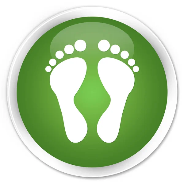Footprint icon premium soft green round button — Stock Photo, Image
