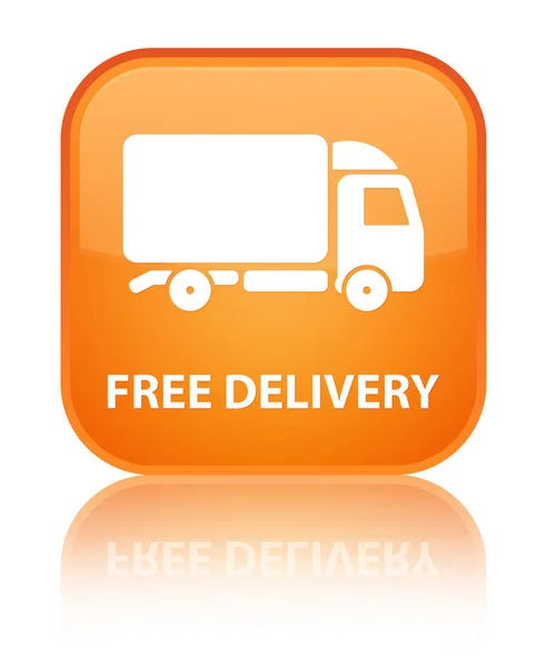 Free delivery special orange square button — Stock Photo, Image