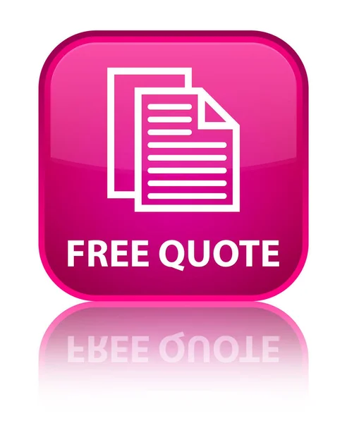 Free quote special pink square button — Stock Photo, Image