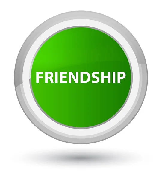 Barátság elsődleges zöld kerek gomb — Stock Fotó