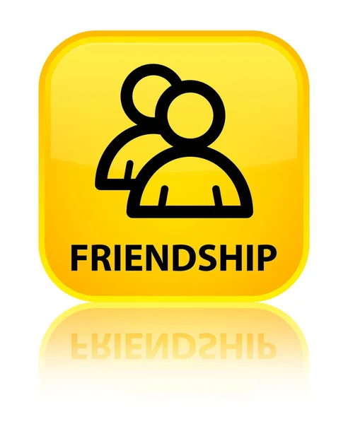 Friendship (group icon) special yellow square button — Stock Photo, Image