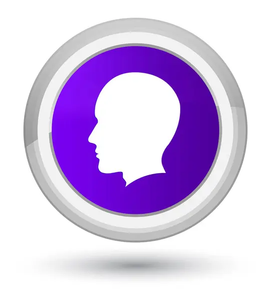 Head férfi arc ikon elsődleges lila kerek gomb — Stock Fotó