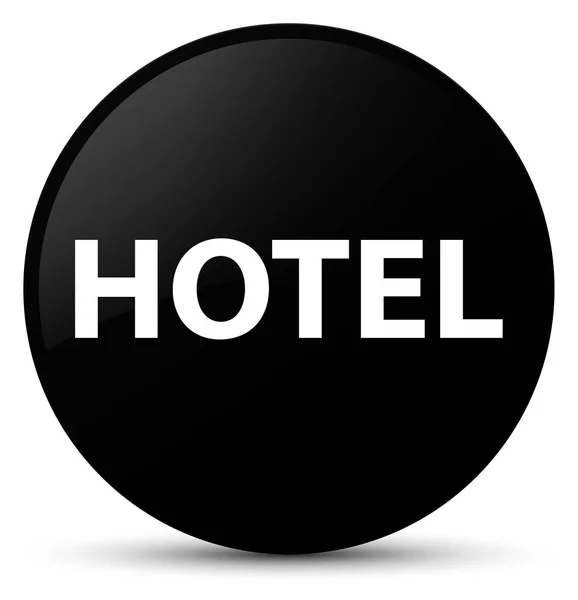 Hotel czarny okrągły przycisk — Zdjęcie stockowe
