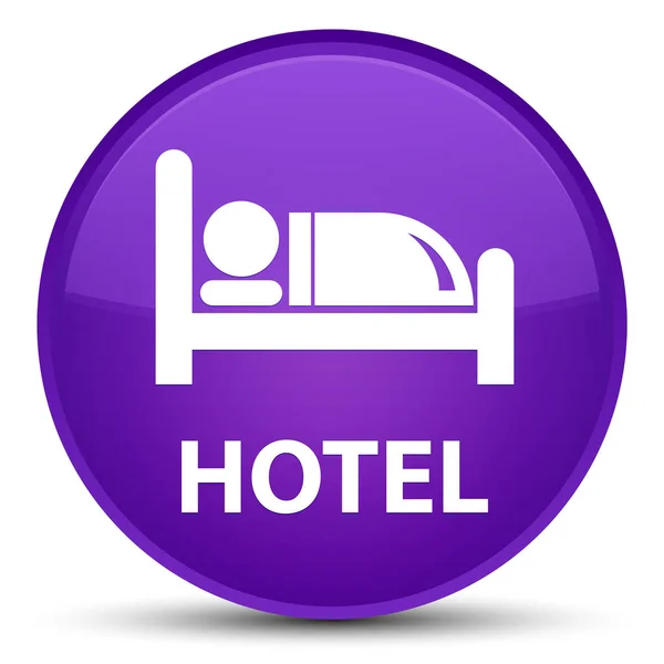 Hotel specjalne fioletowy okrągły przycisk — Zdjęcie stockowe