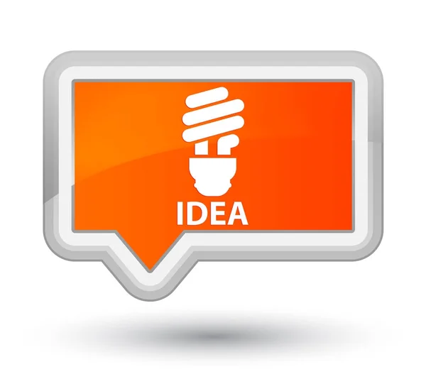 Idea (ikonu žárovky) prvotřídní oranžový nápis tlačítko — Stock fotografie