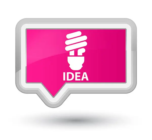 アイデア (電球アイコン) プライム ピンク バナー ボタン — ストック写真