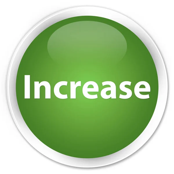 Increase premium soft green round button — Stock Photo, Image
