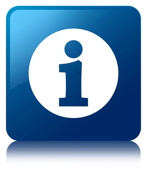 Info pictogram blauwe vierkante knop — Stockfoto