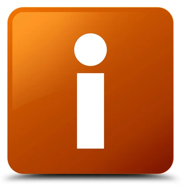 Info icon brown square button — Stock Photo, Image