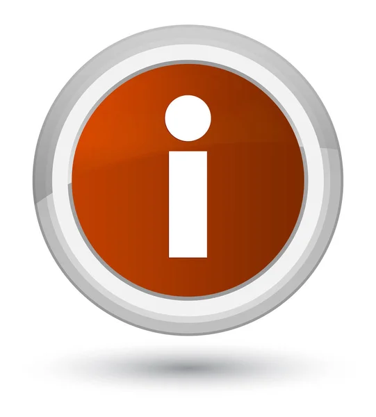 Info icon prime brown round button — Stock Photo, Image