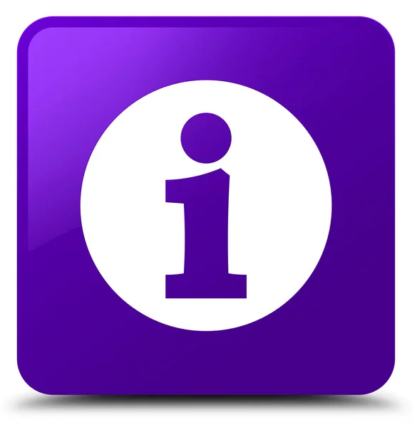 Info pictograma purpuriu butonul pătrat — Fotografie, imagine de stoc