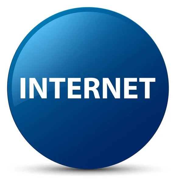 Internet blauer runder Knopf — Stockfoto