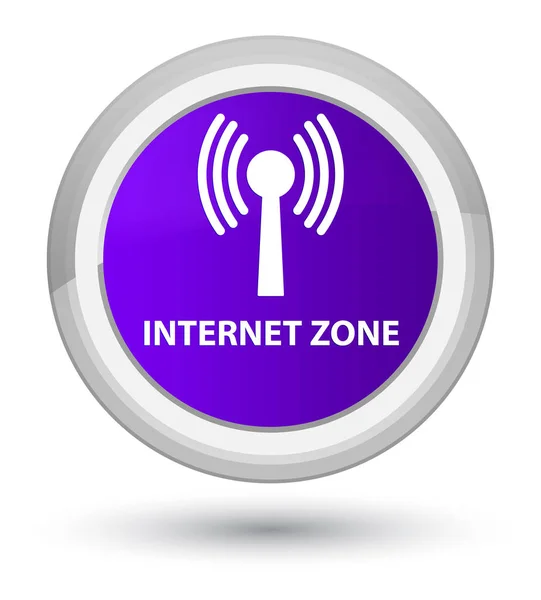 Internetová zóna (wlan sítě) prvotní fialové kulaté tlačítko — Stock fotografie