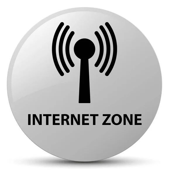 Internet Zone (Wlan Netzwerk) weißer runder Knopf — Stockfoto