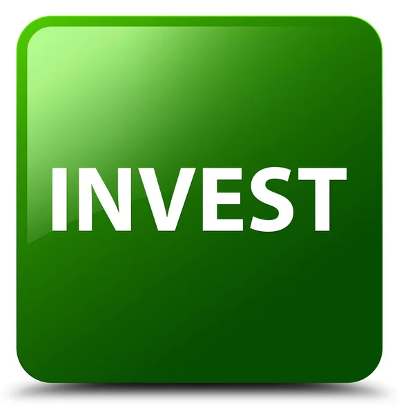 Invest green square button — Stock Photo, Image