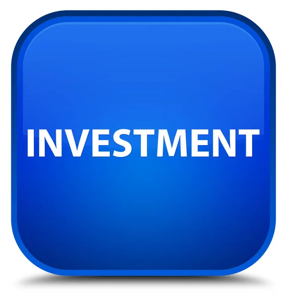 Investimento speciale pulsante quadrato blu — Foto Stock