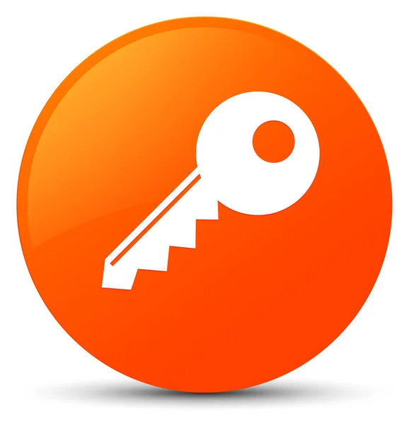 Sleutelpictogram oranje ronde knop — Stockfoto