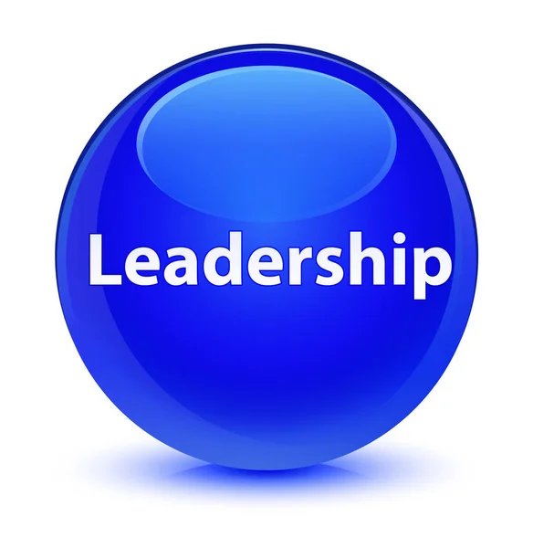 Leadership glassy blue round button — Stock Photo, Image