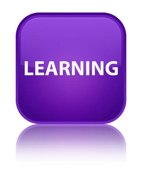 Speciální fialový čtvercové tlačítko učení — Stock fotografie
