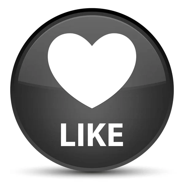 Como (ícone do coração) botão redondo preto especial — Fotografia de Stock