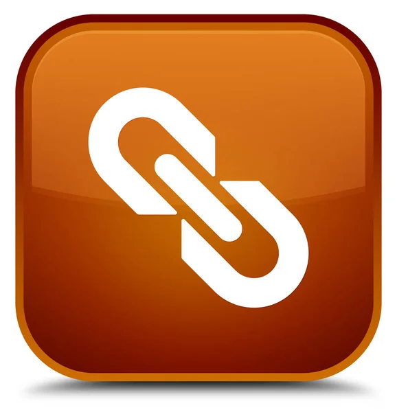 Link ikon külön brown négyzet gomb — Stock Fotó