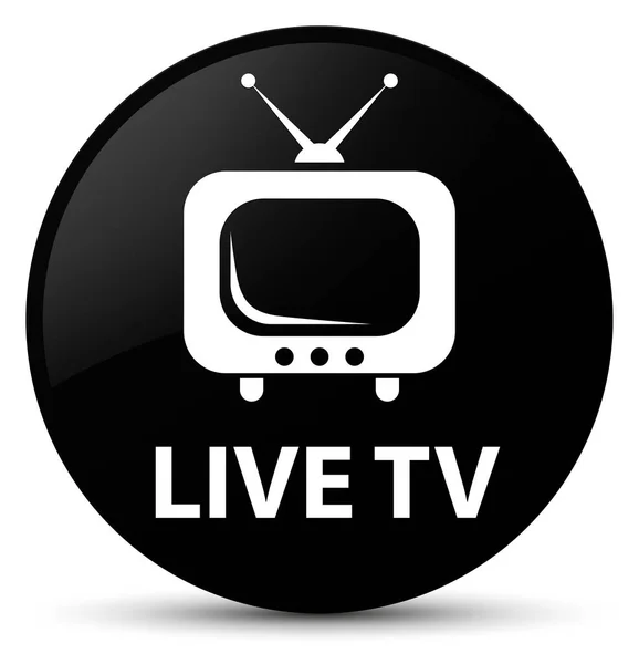 Live-tv svart rund knapp — Stockfoto