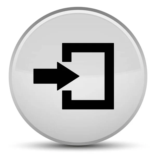 Przycisk okrągły biały ikona specjalne logowania — Zdjęcie stockowe