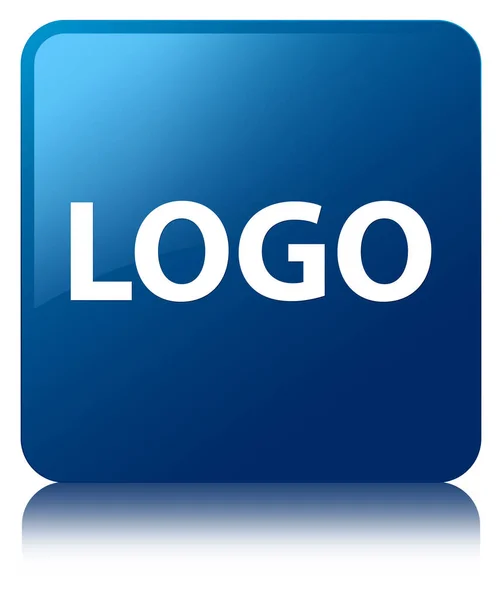 Logo blauwe vierkante knop — Stockfoto