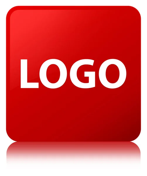 Logo kırmızı kare düğme — Stok fotoğraf