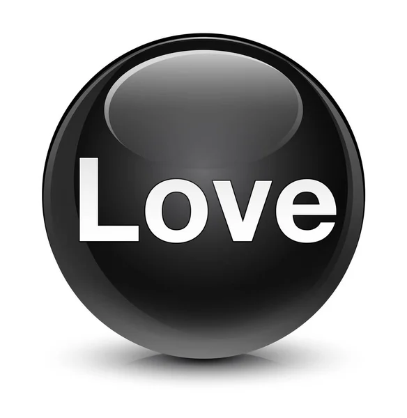 Bouton rond noir vitreux Love — Photo