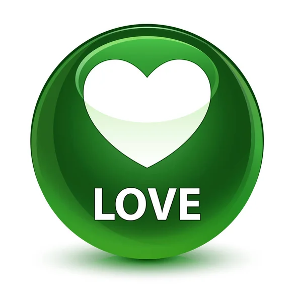 Love glassy bouton rond vert doux — Photo