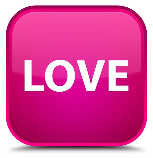 Kärlek särskilda rosa fyrkantig knapp — Stockfoto