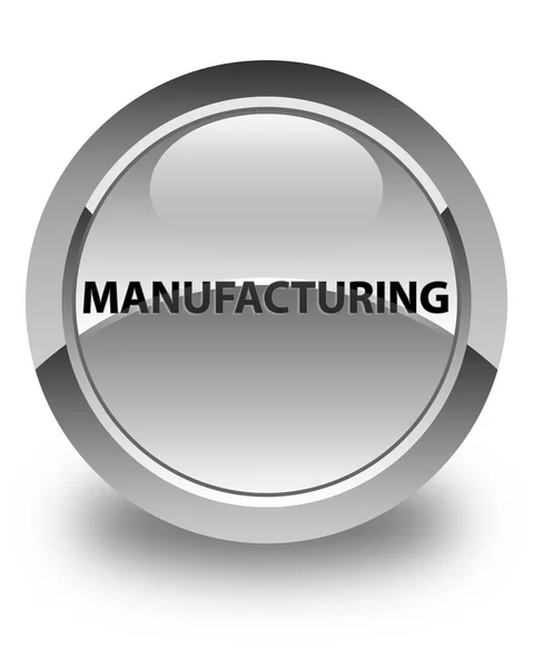 Manufacturing glossy white round button — Stock Photo, Image