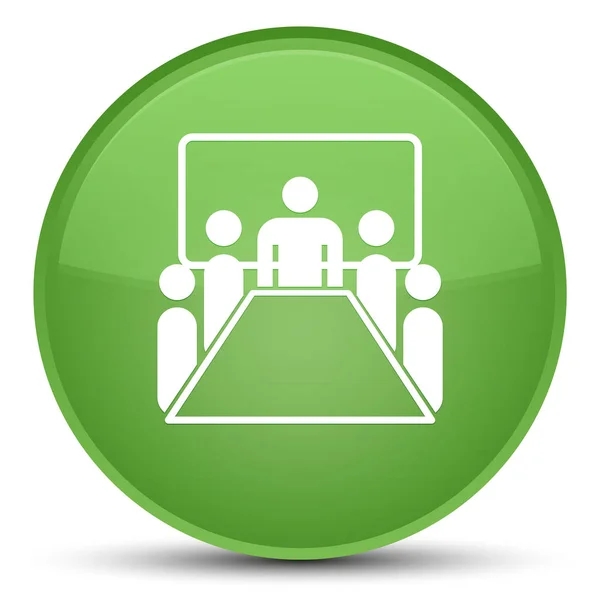会议室图标特殊软绿色圆形按钮 — 图库照片