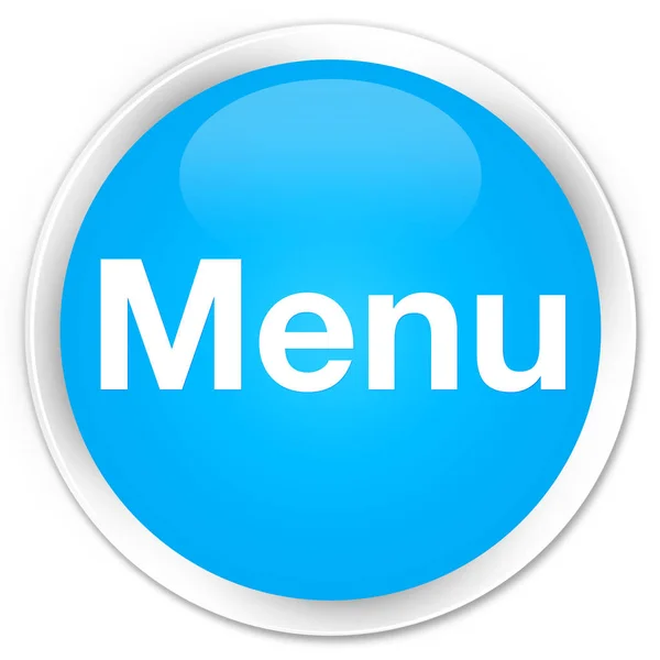 Menu premium ciano blu pulsante rotondo — Foto Stock