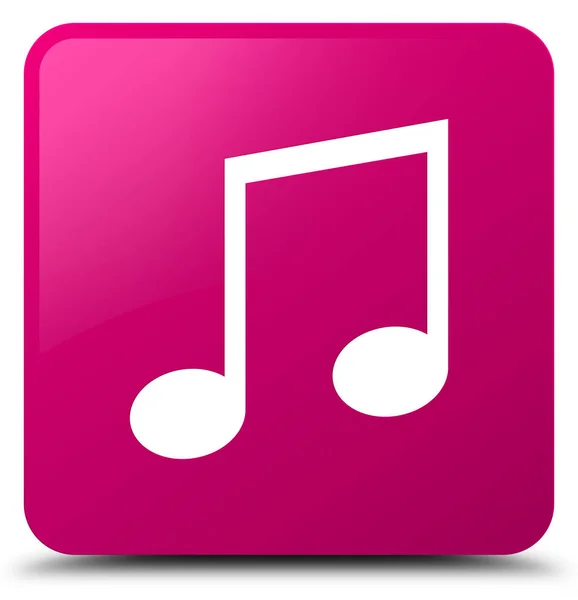 Ícone de música botão quadrado rosa — Fotografia de Stock
