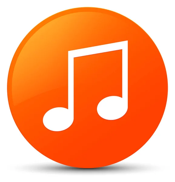Icono de música naranja botón redondo — Foto de Stock