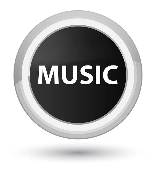Música botón redondo negro primo —  Fotos de Stock